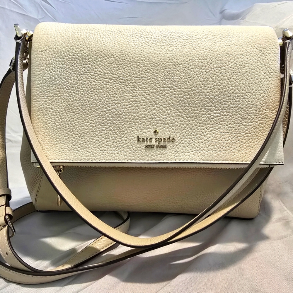 Kate Spade Cream & Tan Leather Shoulder Bag